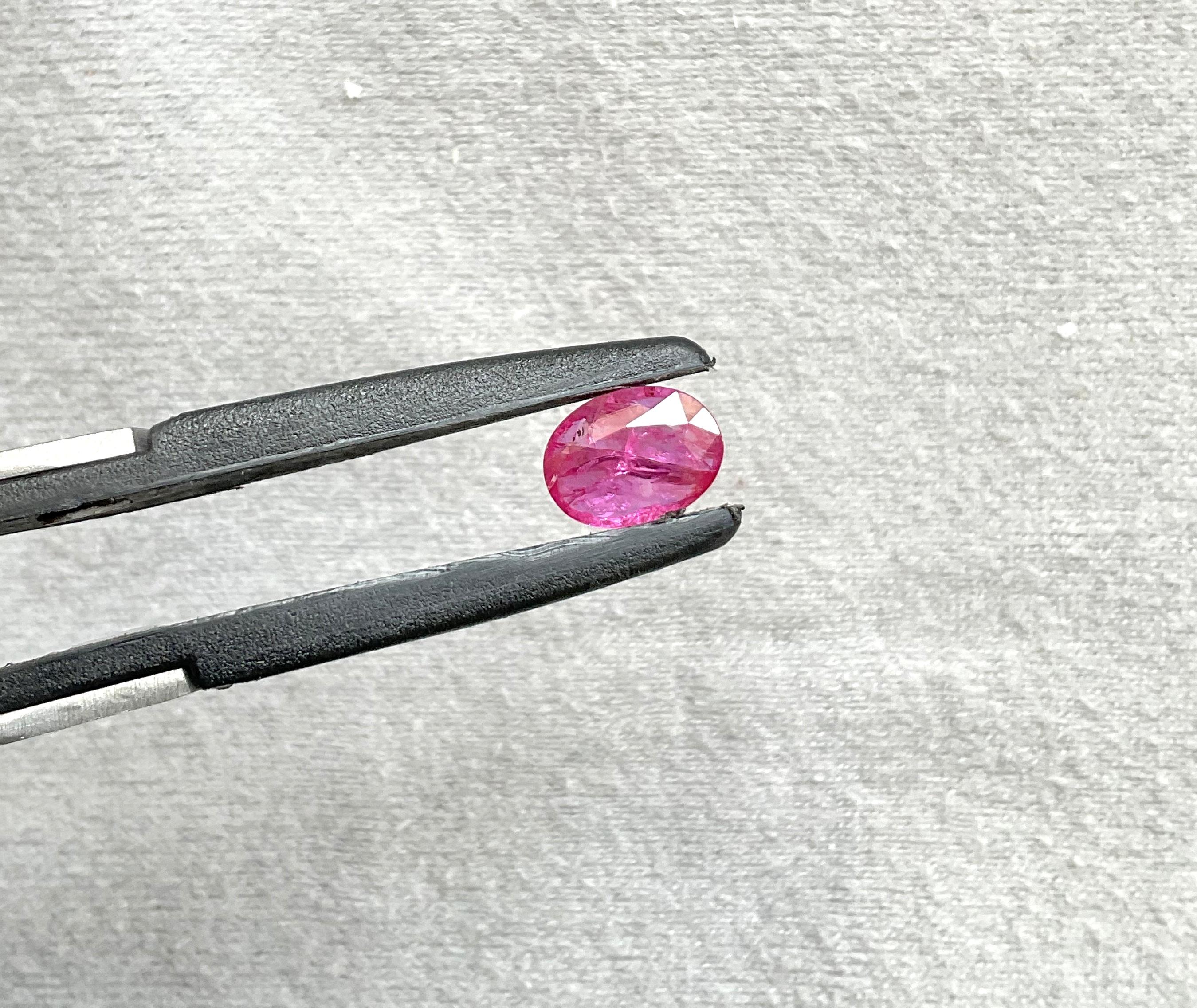 Oval Cut Certified 1.63 Carats Mozambique Ruby Oval Faceted Cut stone No Heat Natural Gem For Sale