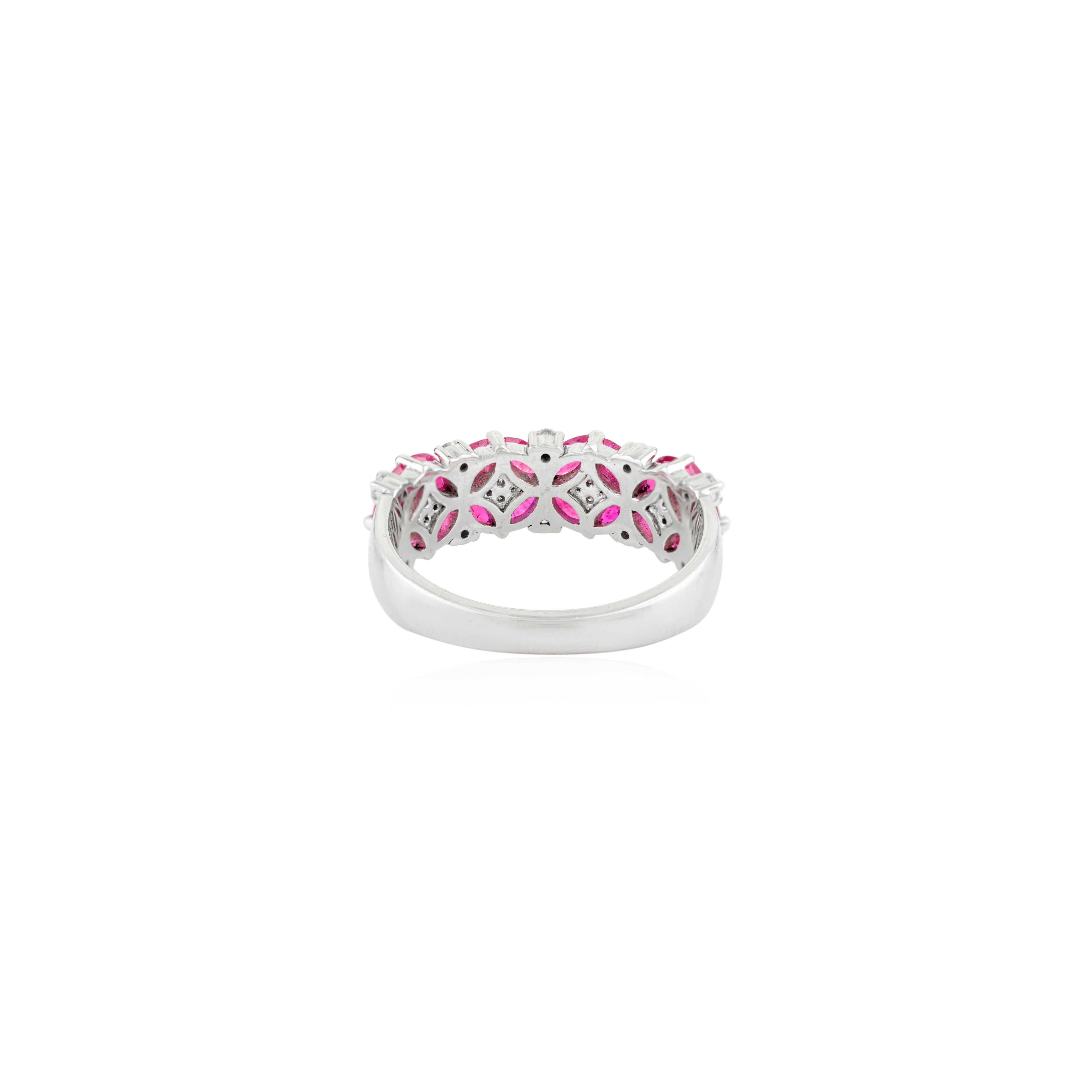 in vendita:  Certificato 1,63 Ct. Anello a fascia floreale con rubino naturale e diamanti in oro 14k 5
