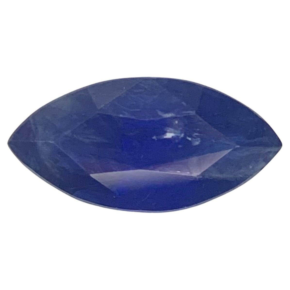 Certified 1.64 Carat Natural Loose Blue Sapphire Marquise Cut Gemstone For Sale