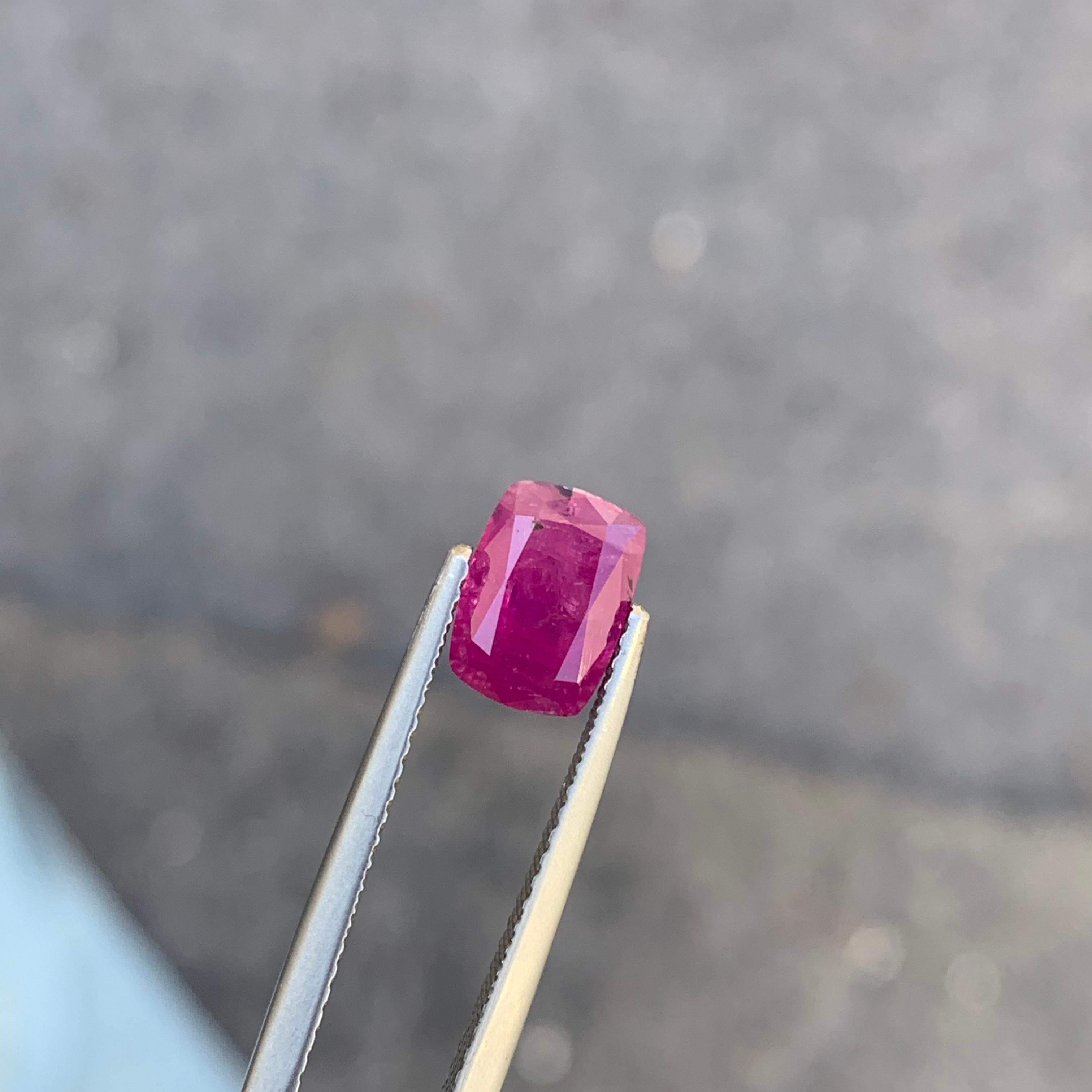 Certified 1.65 Carat Natural Loose Ruby Corundum From Afghan Mine Ring Gemstone For Sale 6