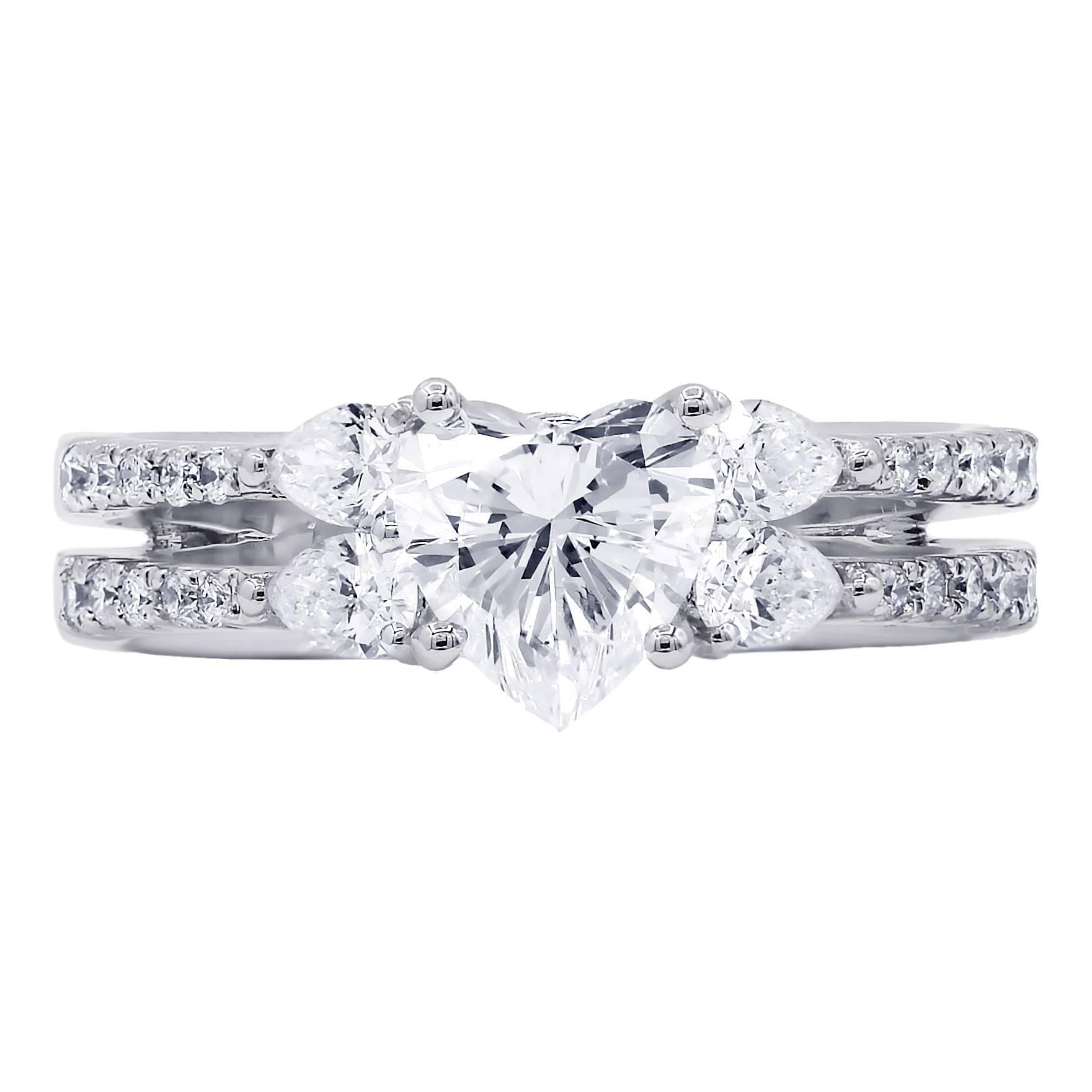 Certified 1.66 Carat Heart Shape Diamond Ring For Sale