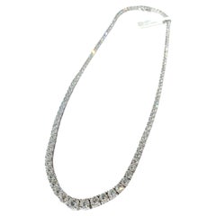 Certified 16.60 Carat Oval Cut Riviera Diamond Necklace