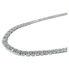16 Carat Round Cut Riviera Diamond Necklace