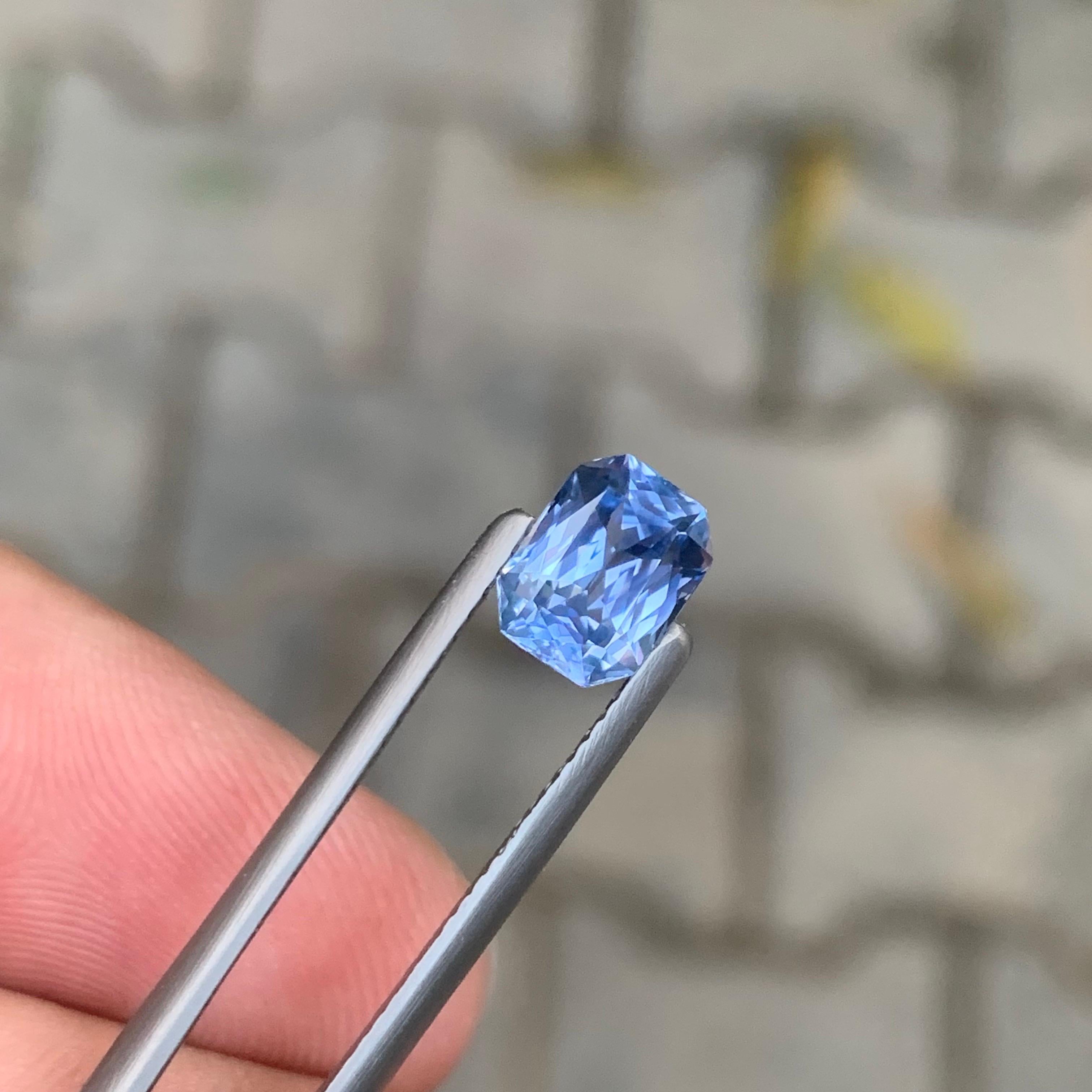 Zertifizierter 1,70 Karat natürlicher loser blauer violetter Saphir in Achteckform Edelstein im Angebot 2