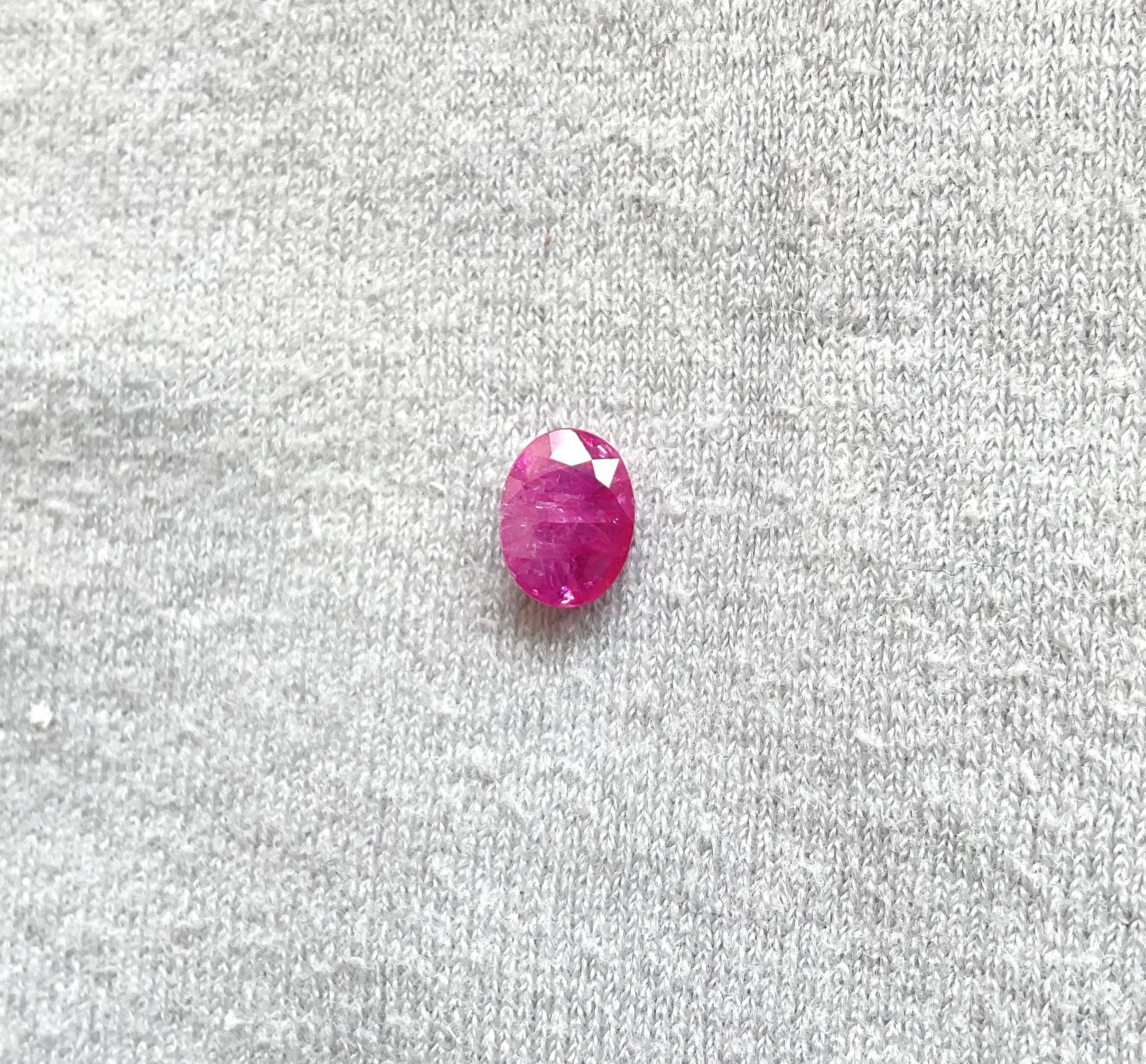 Certified 1.71 Carats Mozambique Ruby Oval Faceted Cut stone No Heat Natural Gem

Weight: 1.71 Carats
Size:  8x6x3 MM
Pieces: 1
Shape: Faceted Oval cut stone