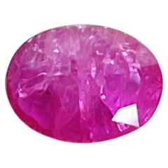 Pierre naturelle du Mozambique, certifiée 1.71 carats, taille ovale facettée, sans chaleur