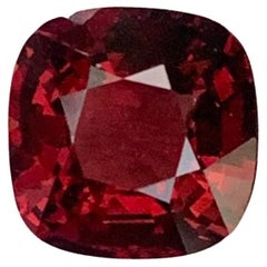 Certified 1.73 Carat Natural Loose Red Spinel Cushion Cut Gemstone