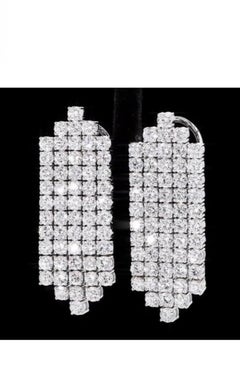 Certified 17.40 Carats F-G /VS Round Brillant Diamonds 18k Gold Earrings