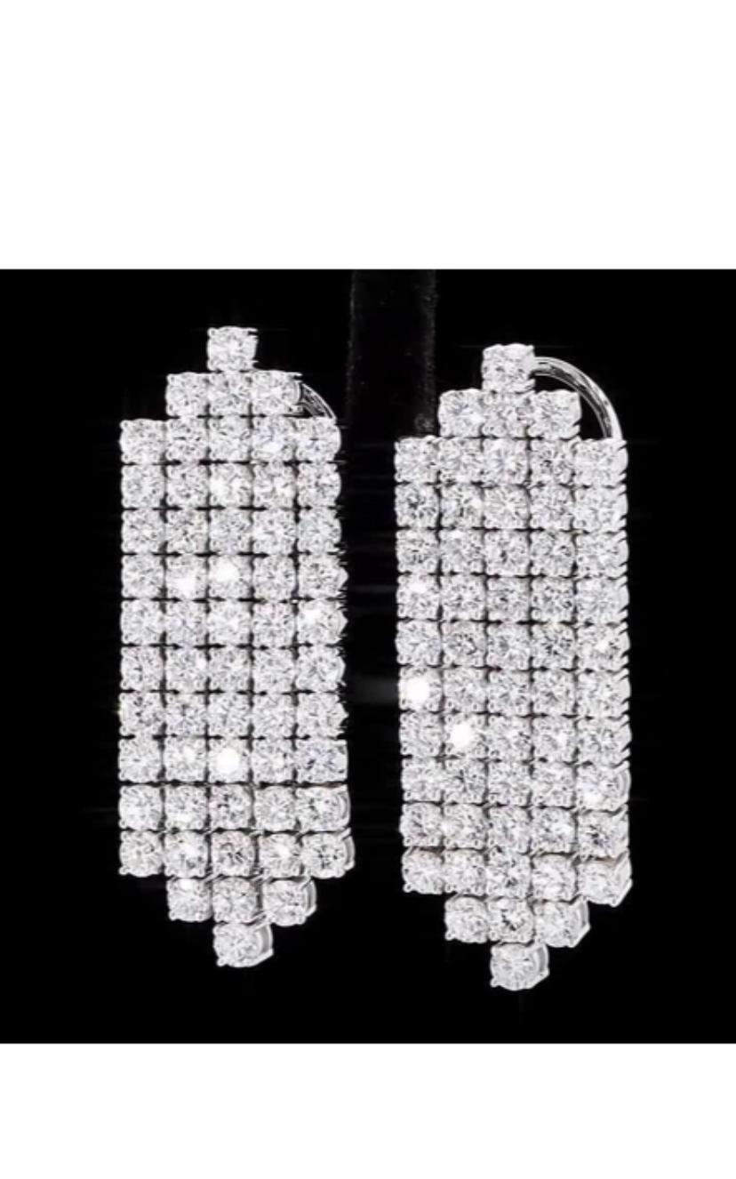 Boucles d'oreilles en or 18k certifiées 17.40 carats F-G /VS Diamants ronds Brillant en vente 4