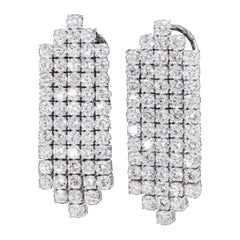Boucles d
oreilles en or 18k certifiées 17.40 carats F-G /VS Diamants ronds Brillant