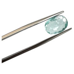 Certified 1.75 Carats Green Paraiba Tourmaline Oval Cut Stone for Fine Jewelry