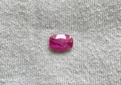 Certified 1.77 Carats Mozambique Ruby Cushion Faceted Cut stone No Heat Natural