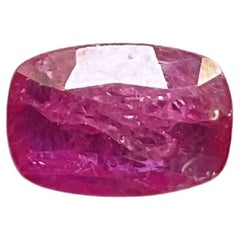 Certified 1.77 Carats Mozambique Ruby Cushion Faceted Cut stone No Heat Natural