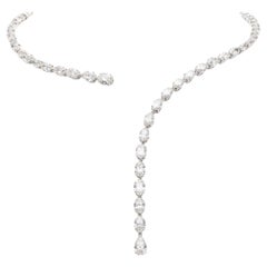 Collana girocollo con diamanti naturali certificati da 17,77 carati in oro bianco 14k Gioielli di pregio