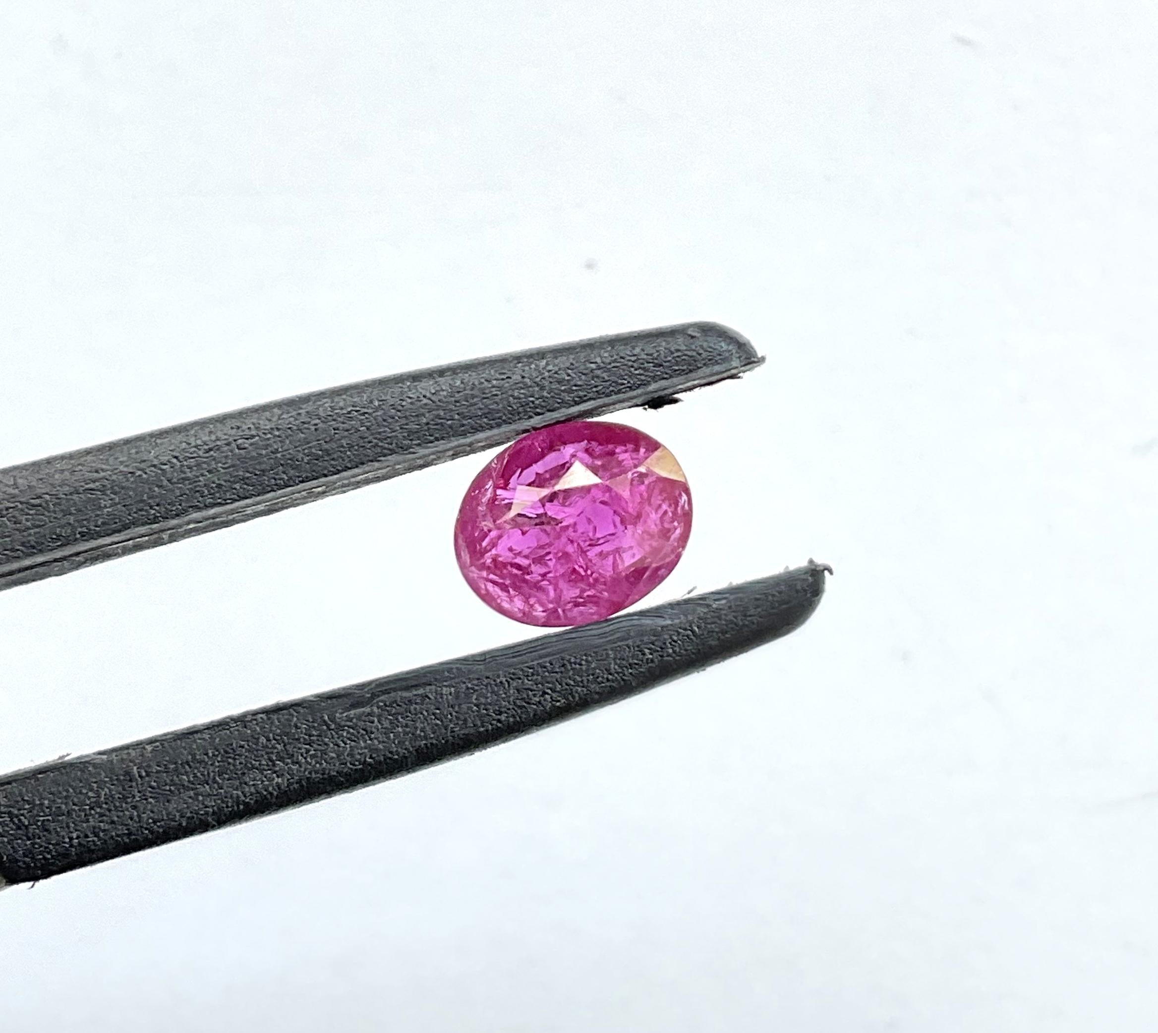 Certified 1.78 Carats Mozambique Ruby Oval Faceted Cut stone No Heat Natural Gem For Sale 1