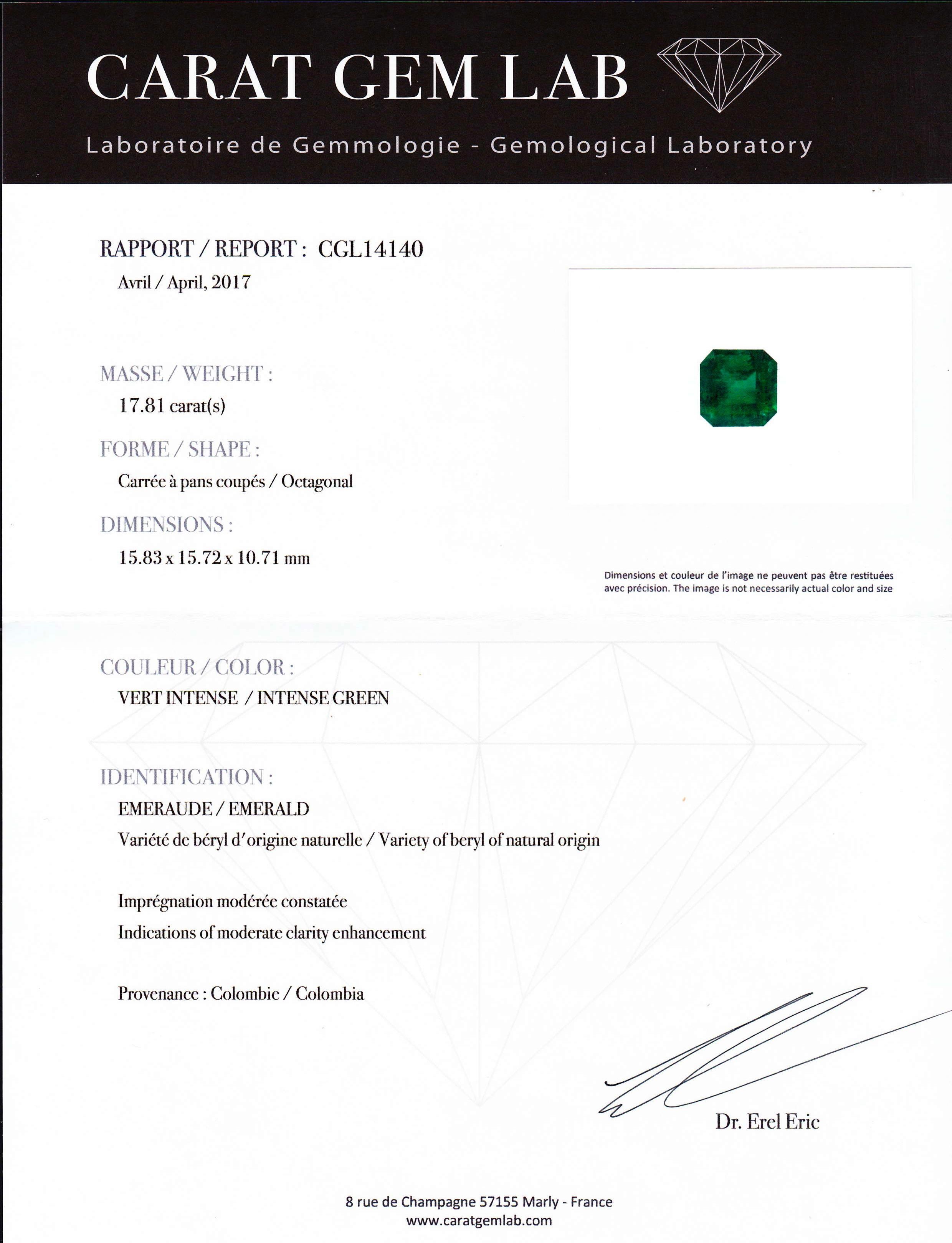 Certified 17.81ct Colombian Emerald and Diamond Cocktail Ring in 18K Gold For Sale 1
