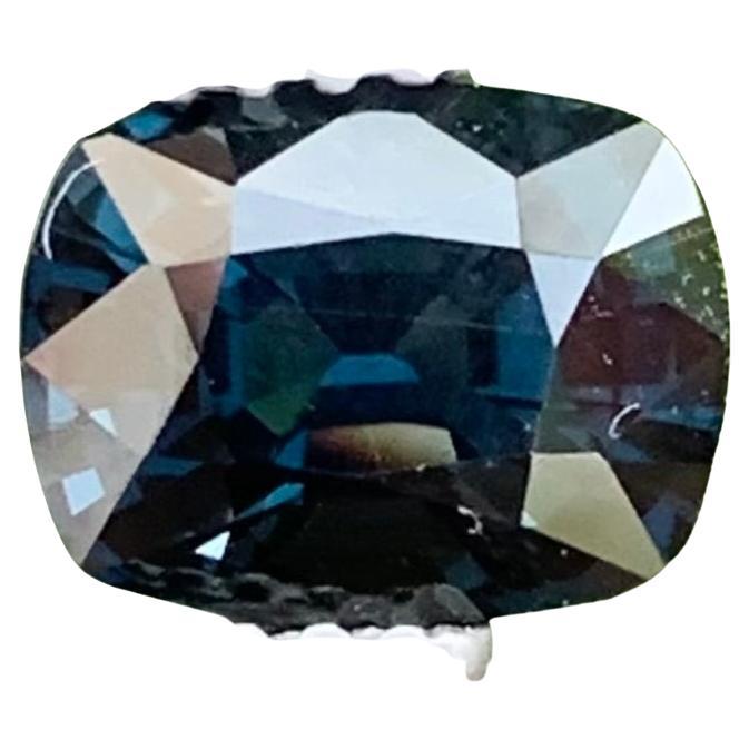 Certified 1.79 Carat Natural Loose Violent Blue Spinel Cushion Shape Gemstone For Sale