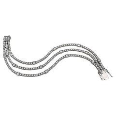 Bracciale tennis a tre fili in oro 18 carati TW 12,50 carati con diamanti certificati