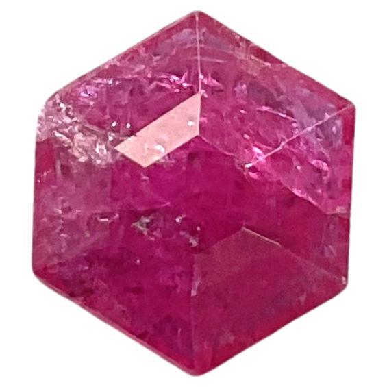 Certified 1.81 Carats Mozambique Ruby Hexagon Faceted Cut stone No Heat Natural