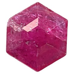 Certified 1.81 Carats Mozambique Ruby Hexagon Faceted Cut stone No Heat Natural