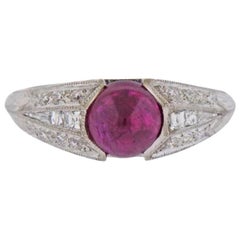 Certified 1.82 Carat No Heat Ruby Platinum Diamond Ring Certified 1.82 Carat No Heat Ruby Platinum Diamond Ring