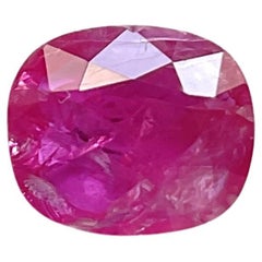 Certified 1.85 Carats Mozambique Ruby Cushion Faceted Cut stone No Heat Natural