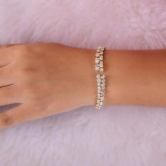 Bracelet manchette en or jaune 18 carats certifié 1,87 carat SI/H en diamant véritable