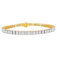 Tennisarmband, zertifiziert 18 Karat Gold 13,25 Karat Smaragd natürlicher Diamant I-VS 5 mm