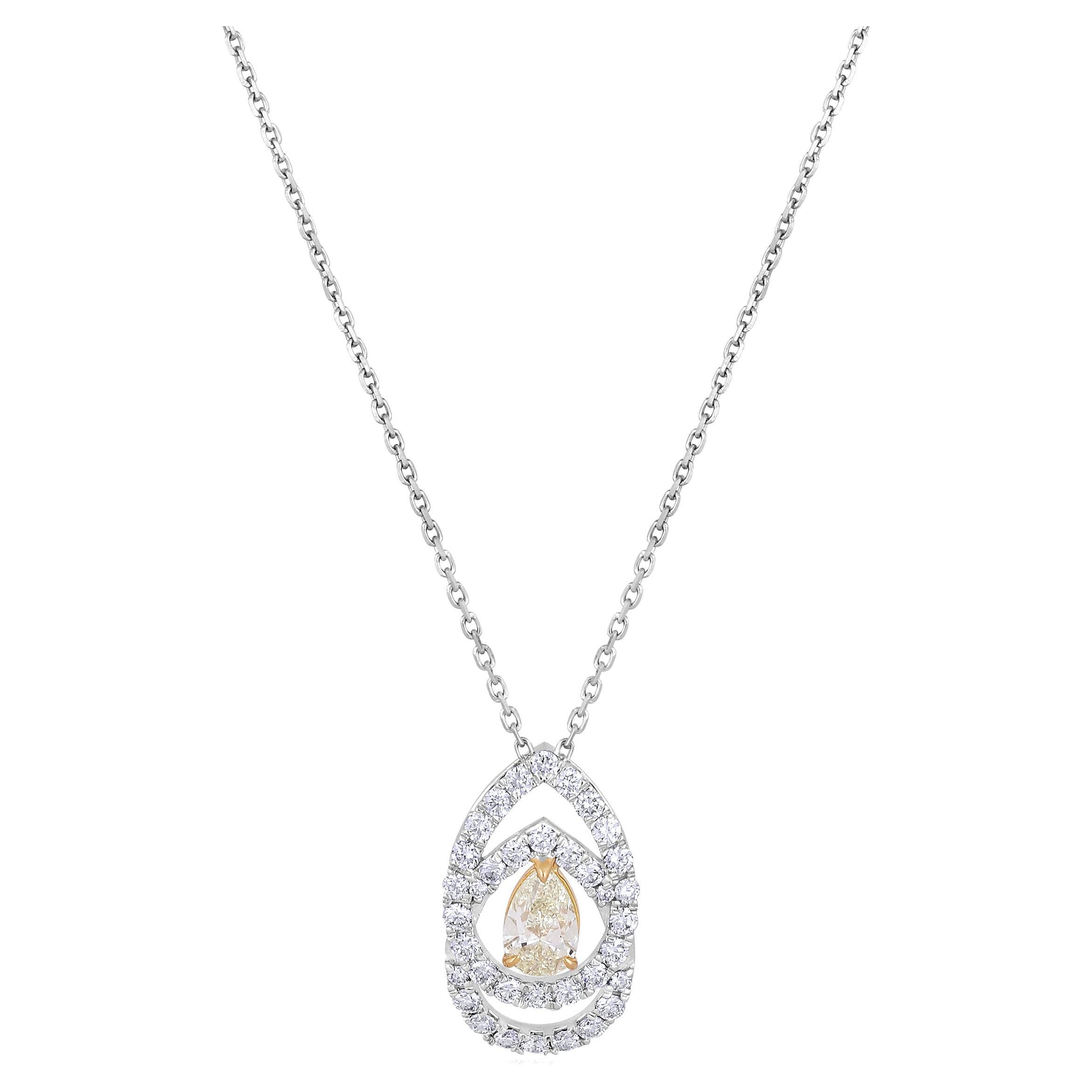 Collier vintage en or 18 carats certifié E-VVS avec diamants naturels 1,5 carat en vente