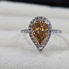 Certified 18k. White Gold 1.5ct. Natural Diamond Cocktail/Engagement Ring