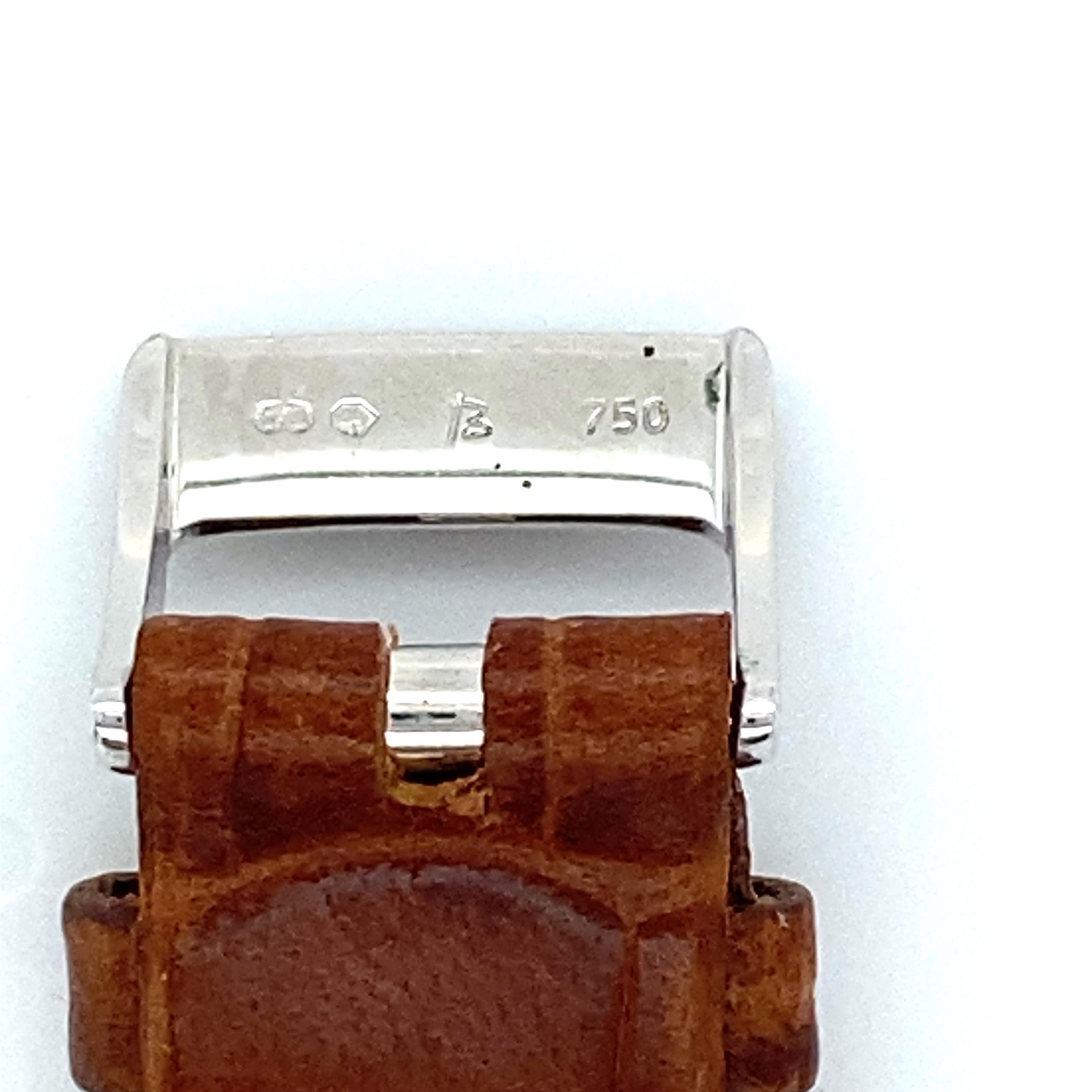 Certified 18k White Gold 3 Carat Diamond Chopard Mother of Pearl H Series Watch 9