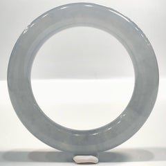 Certified 1900s Qing Dynasty Misty Blue Ice-Type Genuine Burmese Jadeite Bangle