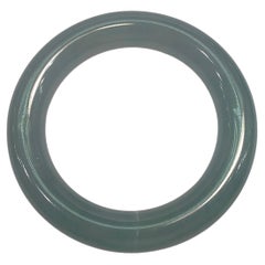 Certified 1900s Qing Dynasty Misty Blue Ice-Type Genuine Burmese Jadeite Bangle