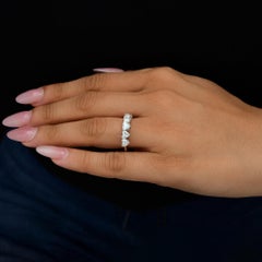 Certified 1.91 Carat Heart Cut SI/H Diamond Half Band Ring 18k White Gold