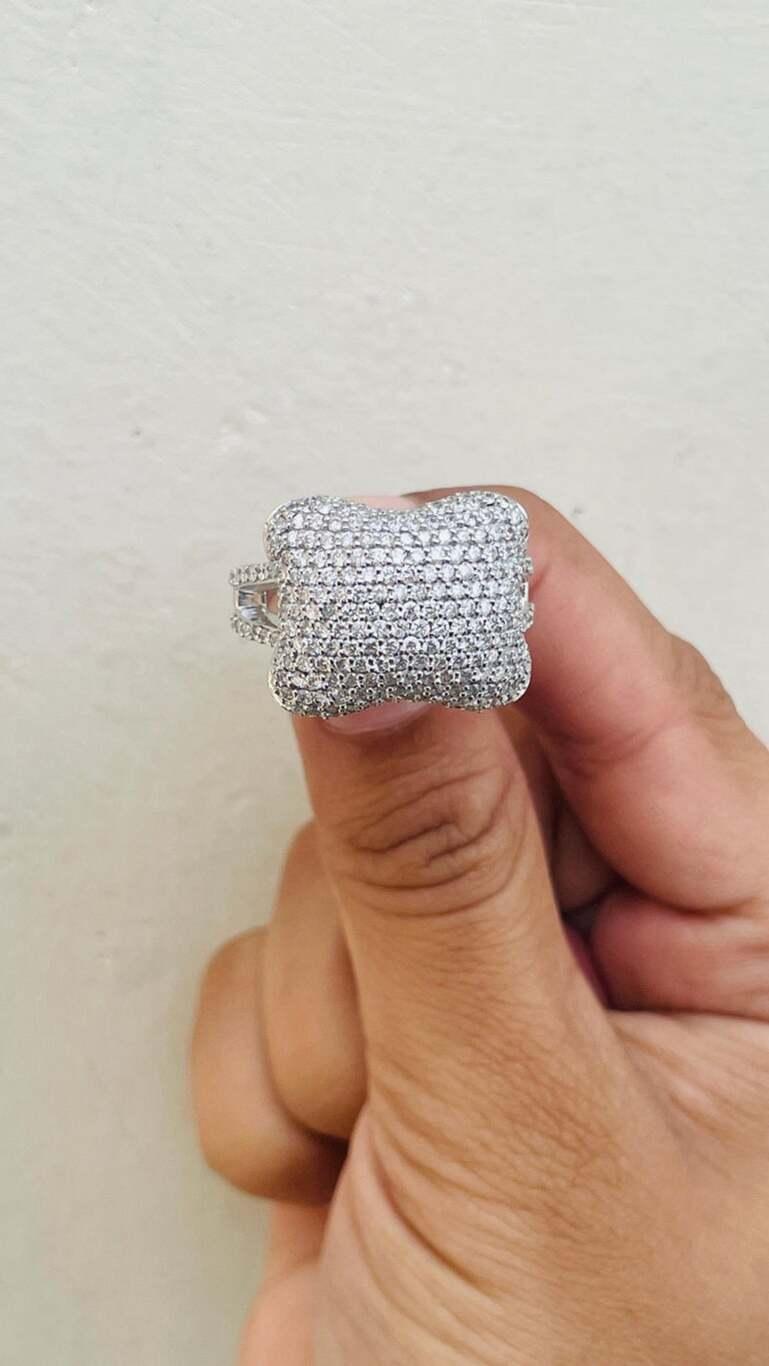 For Sale:  Certified 1.91 CTW Fine Diamond Cocktail Ring in 18k Solid White Gold 12