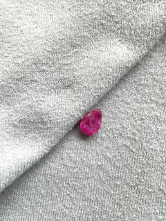Certified 1.94 Carats Mozambique Ruby Pear Faceted Cutstone No Heat Natural Gem