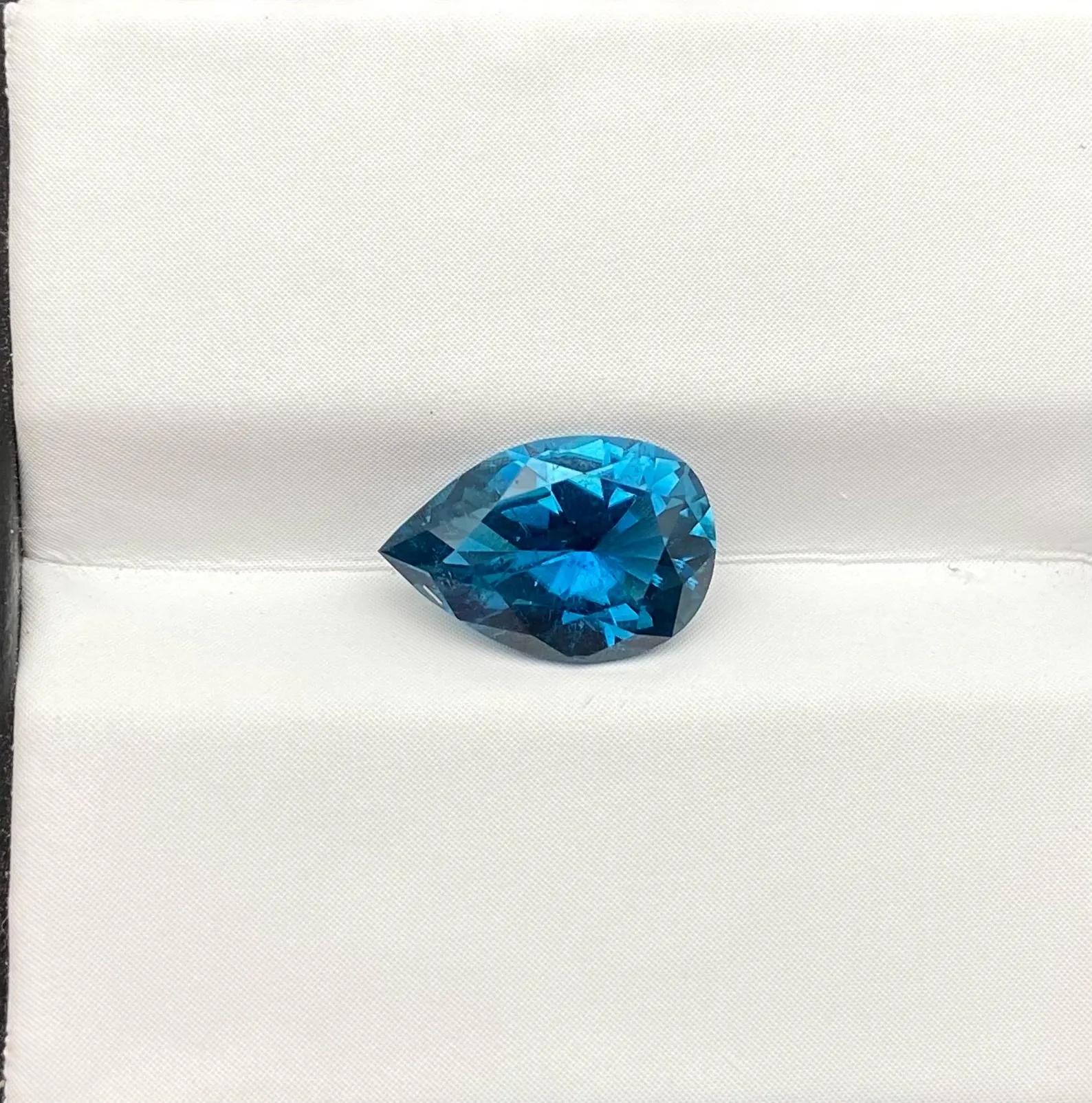 Zertifizierter 1.95Ct Natürlicher Blauer Turmalin Edelstein, Birnenschliff, Herkunft Nigeria für Damen oder Herren im Angebot