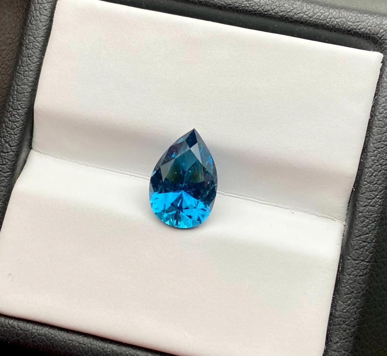 Zertifizierter 1.95Ct Natürlicher Blauer Turmalin Edelstein, Birnenschliff, Herkunft Nigeria im Angebot 2