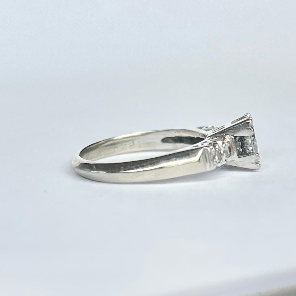 Women's or Men's Certified 1960's Diamond Solitaire Ring For Sale