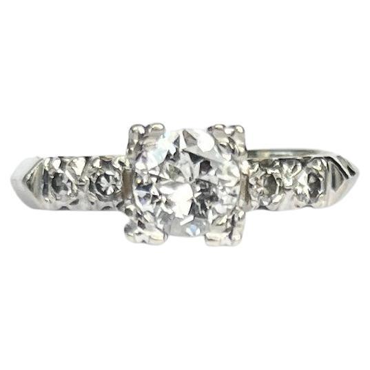 Certified 1960's Diamond Solitaire Ring For Sale