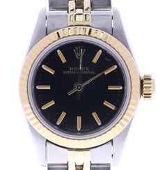 Certified 1987 Rolex Oyster Perpetual 67193 24 Millimeters Black Dial