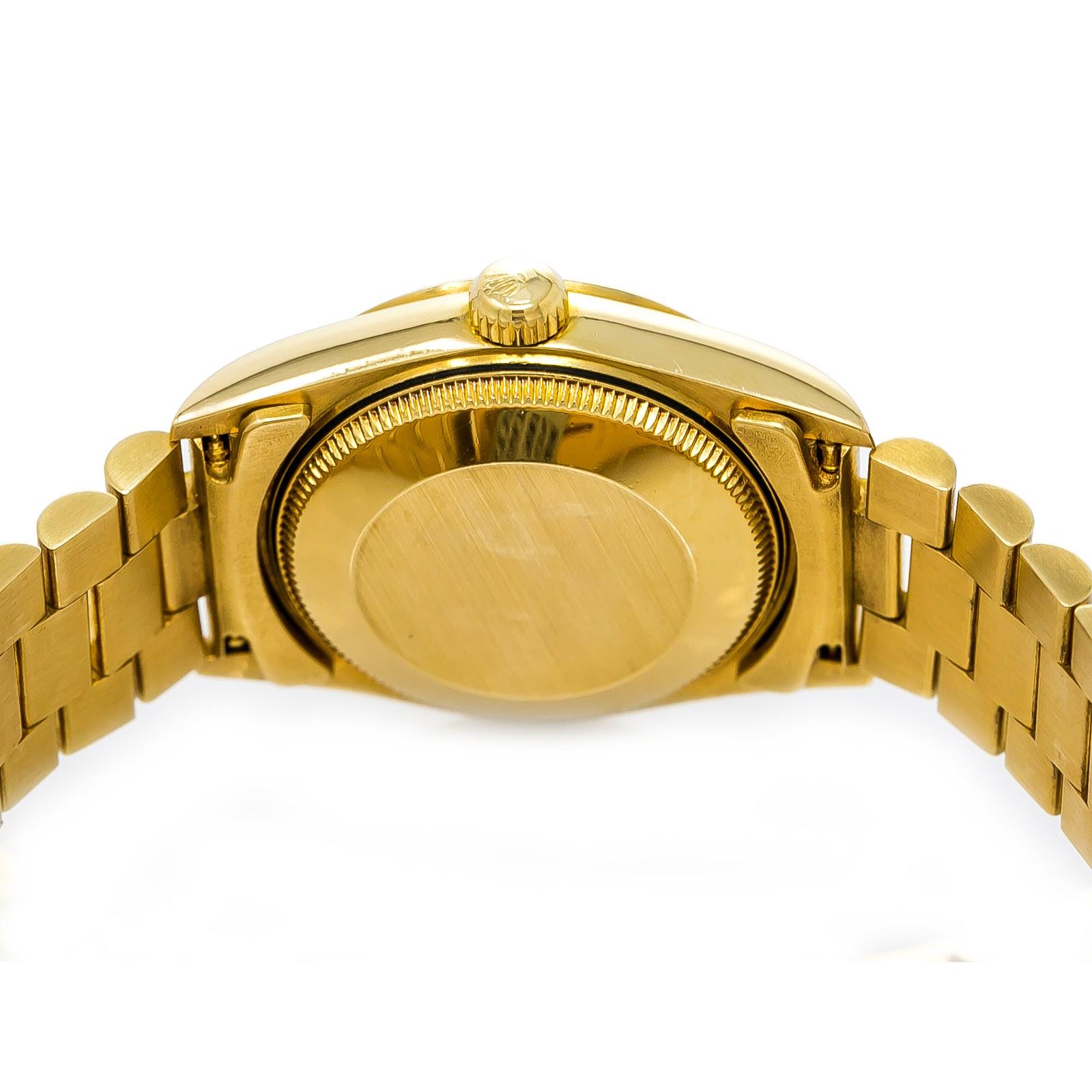 Contemporary Certified 1990 Rolex Datejust 68278 29 Gold Dial For Sale