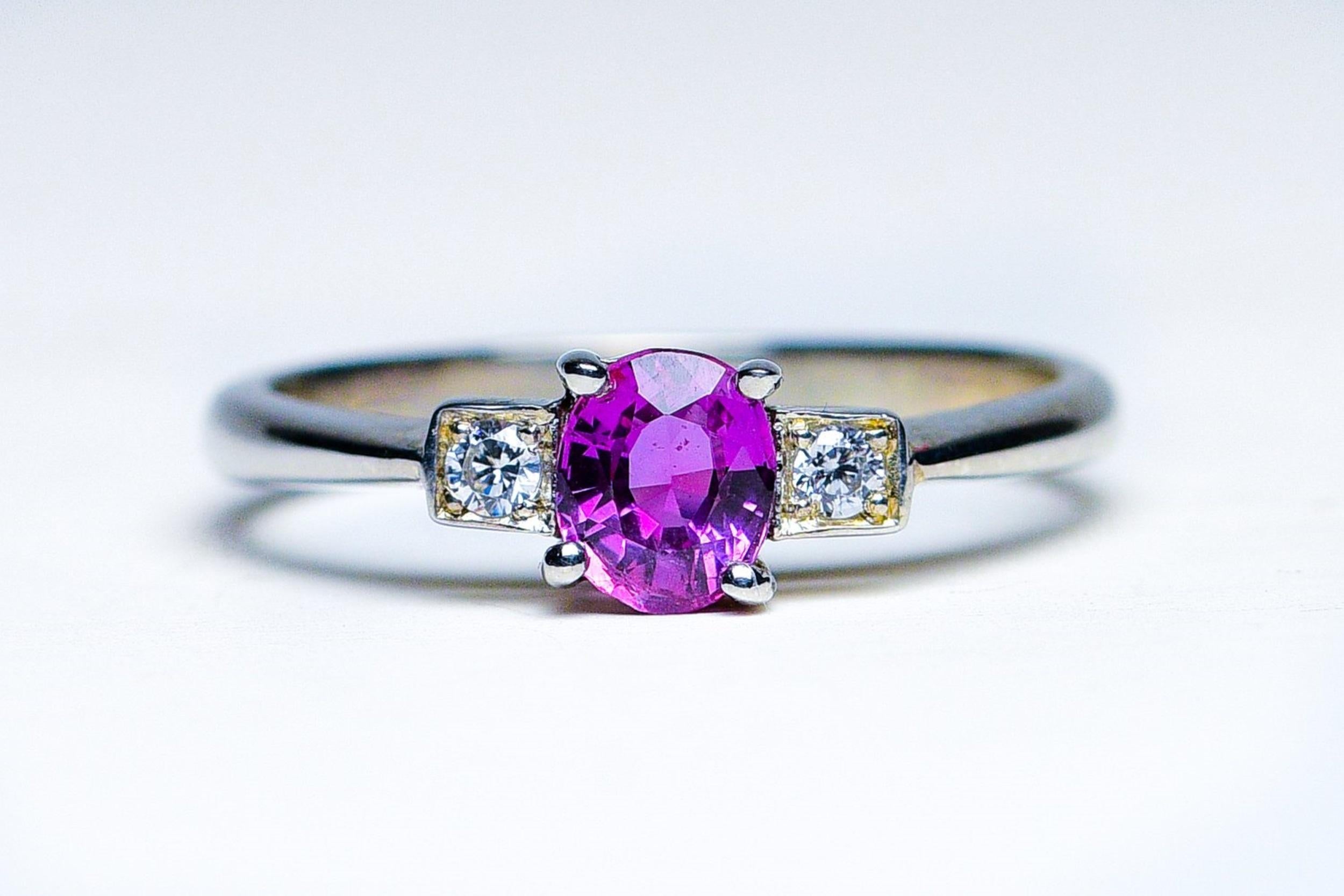 Oval Cut EGL Certified 1ct Oval Natural Pink Sapphire Ring  For Sale