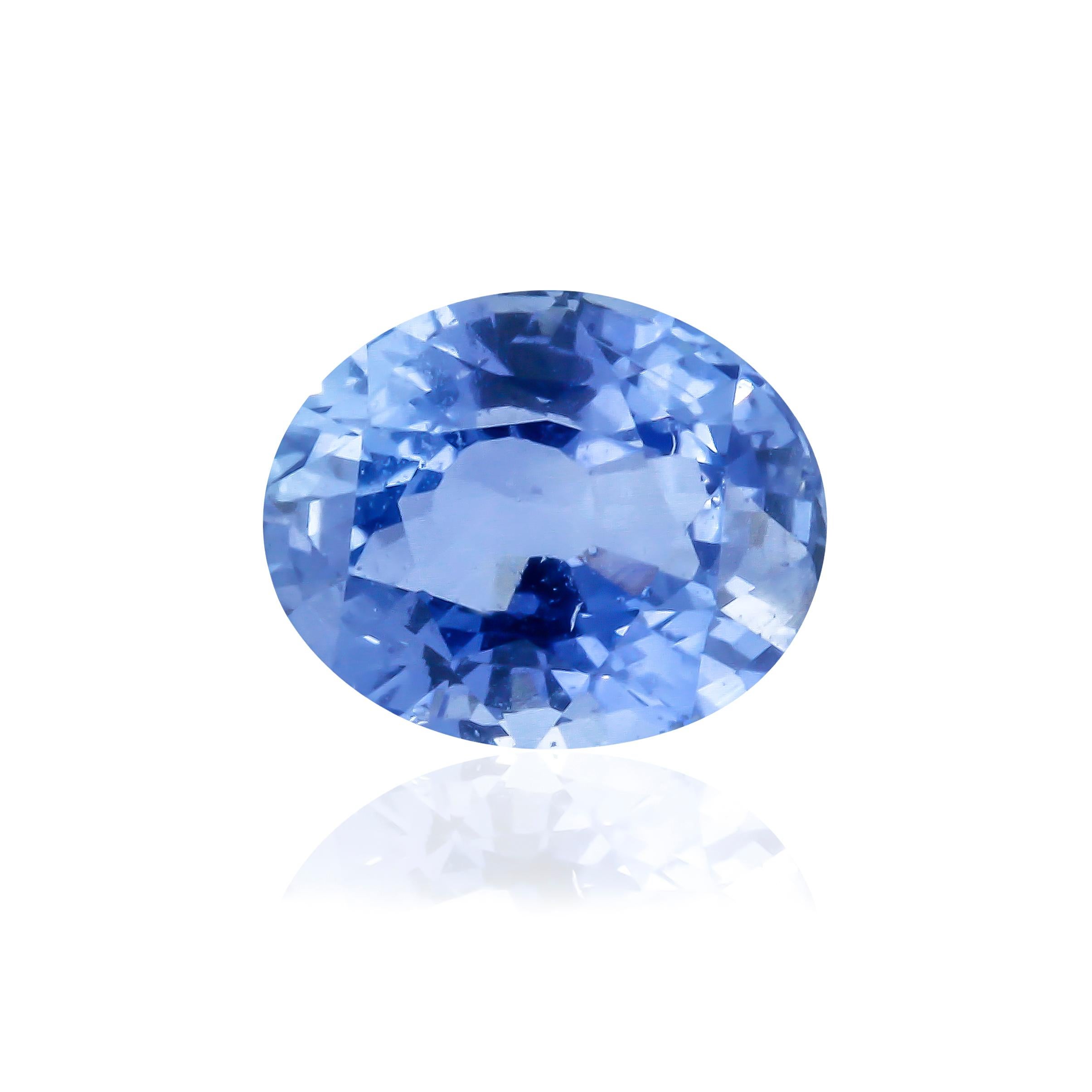 Bague Halo certifiée en saphir de Ceylan de 2 carats et diamants, naturelle et non traitée en vente 1