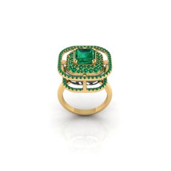 Certified 2 Carat Emerald Cocktail Ring