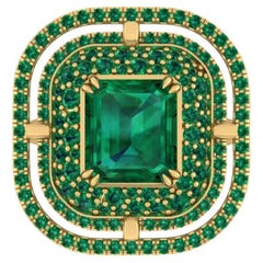 Bague cocktail en émeraude colombienne certifiée 2 carats Bague cocktail en émeraude colombienne certifiée 2 carats