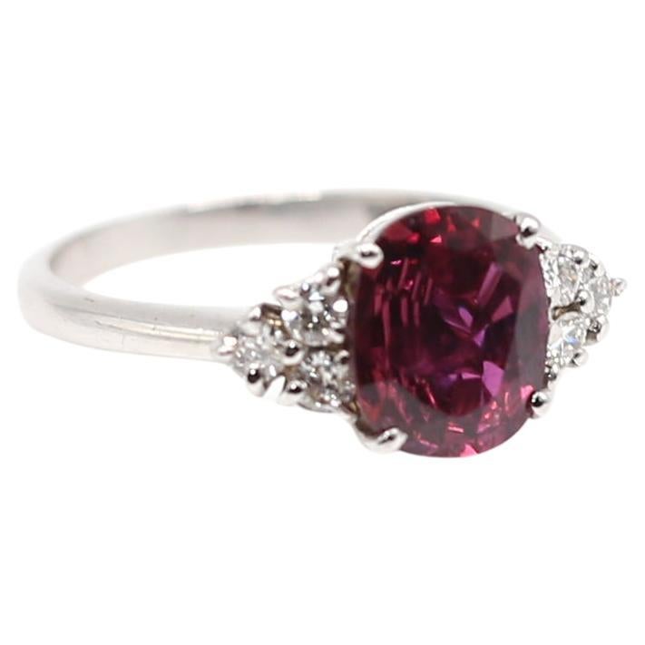 For Sale:  Certified 2 Carat Natural Purple Sapphire Diamond Ring White Gold, 2024