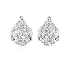 Certified 2 Carat SI/HI Diamond Solitaire Minimal Stud Ears Gold 18k White Gold