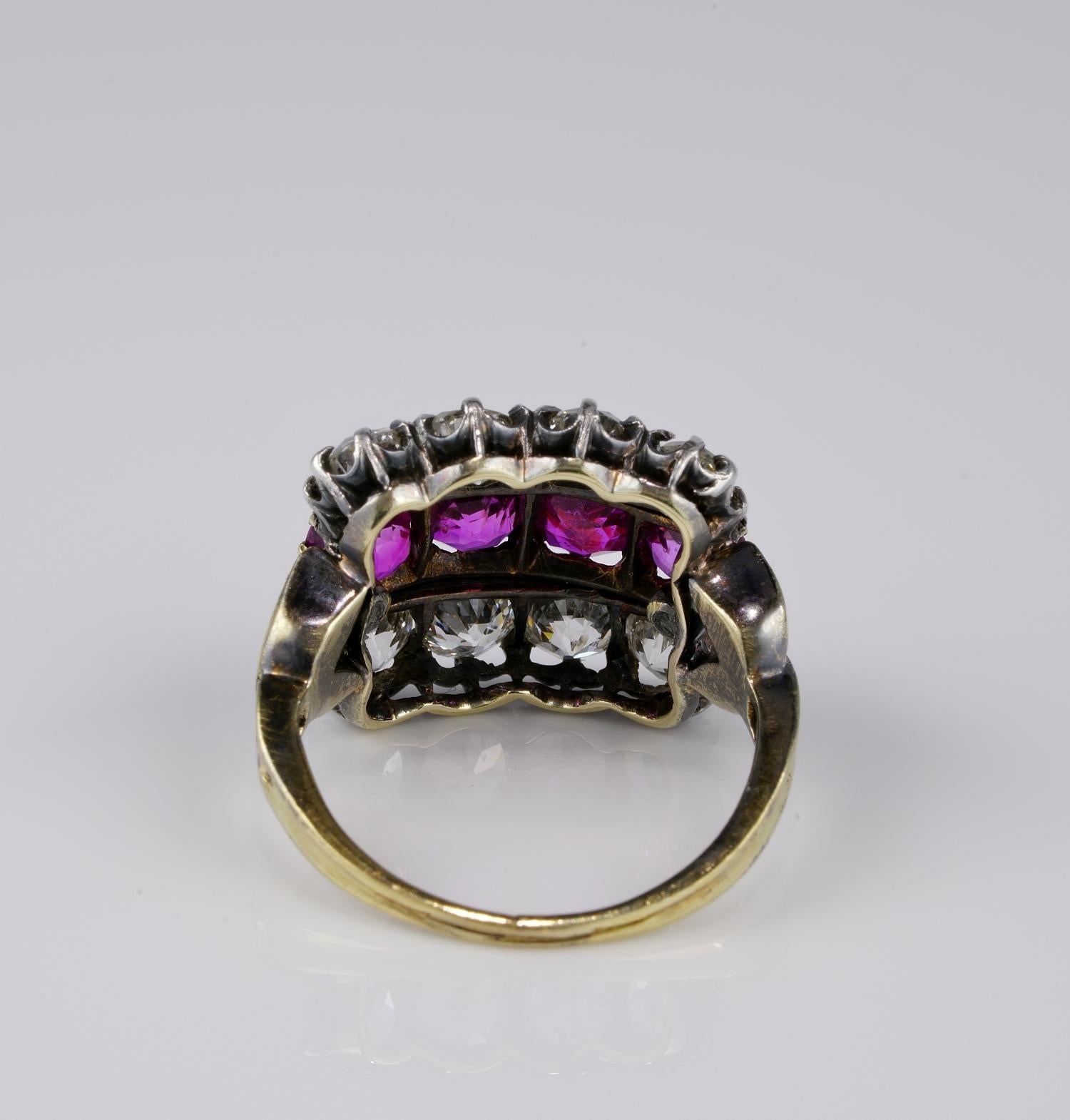 Women's Certified 2.0 Carat Burma Ruby 2.60 Carat Diamond Rarest Ring For Sale