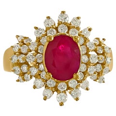Certified 2.00 Carat Natural Burma Ruby Diamond Ring